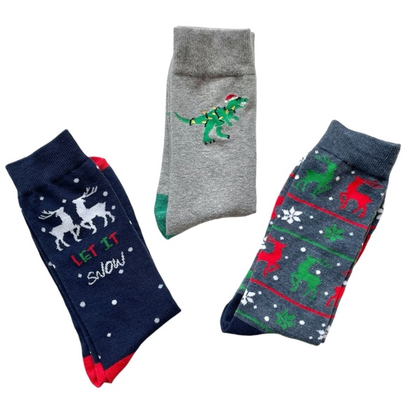 NWOT *BUNDLE* 3 Pairs Unisex Novelty Christmas Crew Socks, One Size - Picture 8 of 8